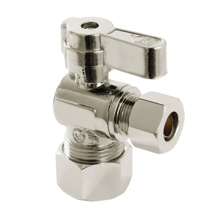 Kingston Brass KF5330PN 5/8-Inch OD Comp x 3/8-Inch OD Comp Angle Stop Valve, Polished Nickel KF5330PN